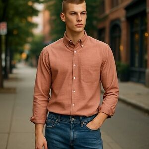 J. Crew Light Red Casual Button-Down Shirt